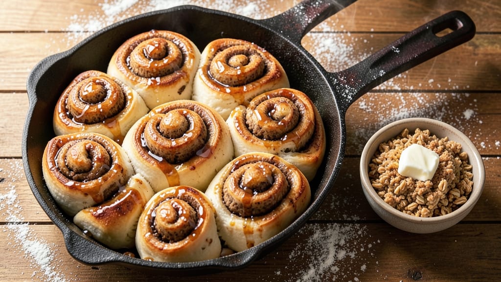 Amish Cinnamon Rolls With Oatmeal Recipe: Warm Vanilla Swirls and Crunchy Topping