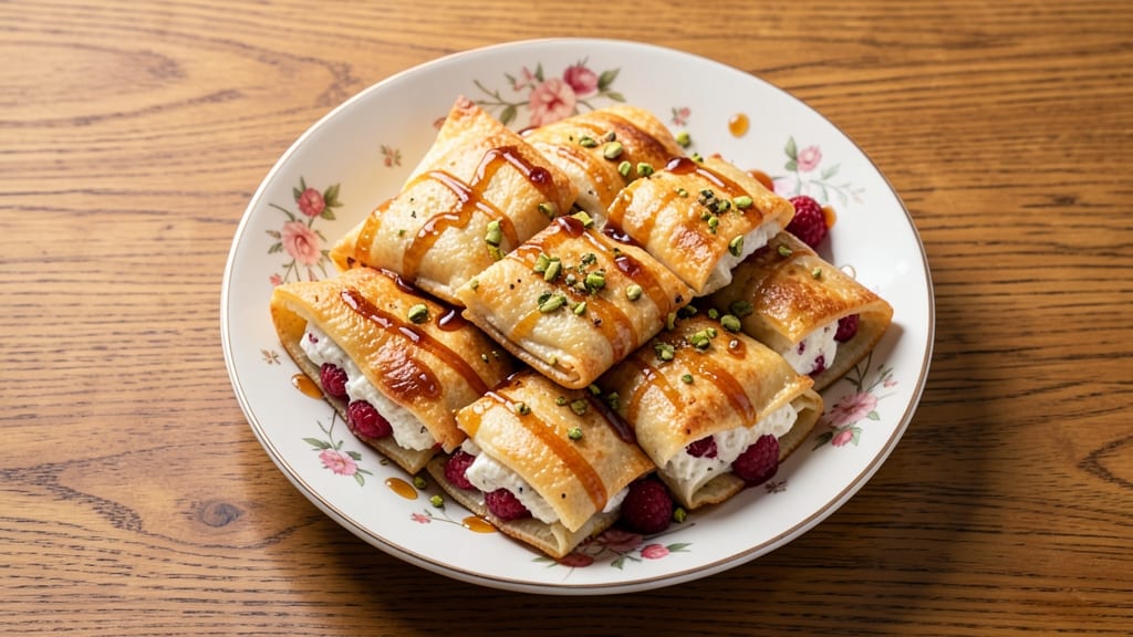 Baked Blintzes Recipe: Fluffy Pancake Rolls Stuffed With Cream Cheese & Berries