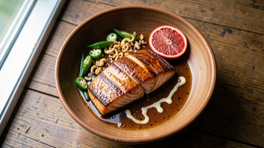 Baked Salmon Pinoy Recipe: Crispy Garlic Soy Glaze with Sticky Pineapple Topping