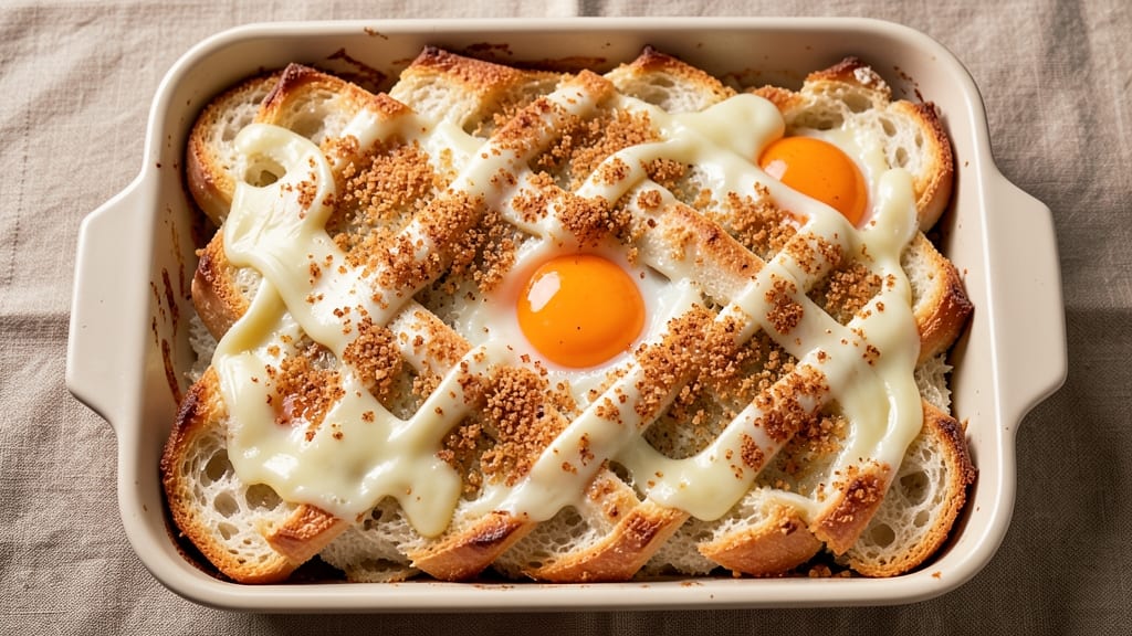 Bread Casserole Recipe: Crispy Cornbread Topping Over Creamy Cheese Base