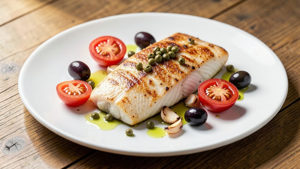 Fish with Olives, Capers, and Tomatoes Recipe: Mediterranean Bite-Sized Brilliance