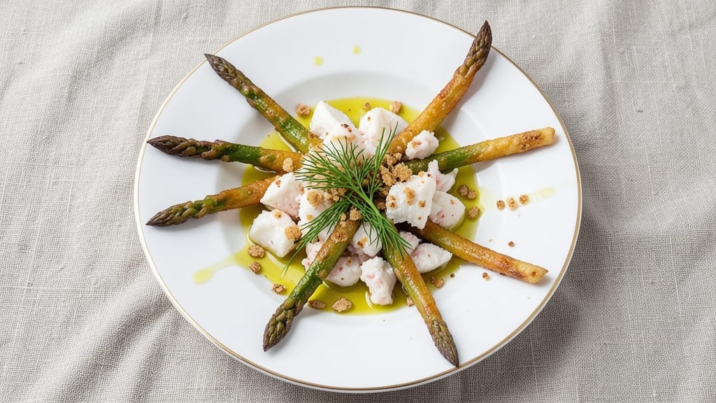 Fried Asparagus With Lump Crab Meat Recipe: Crispy Crunch Meets Sweet Briny Bites