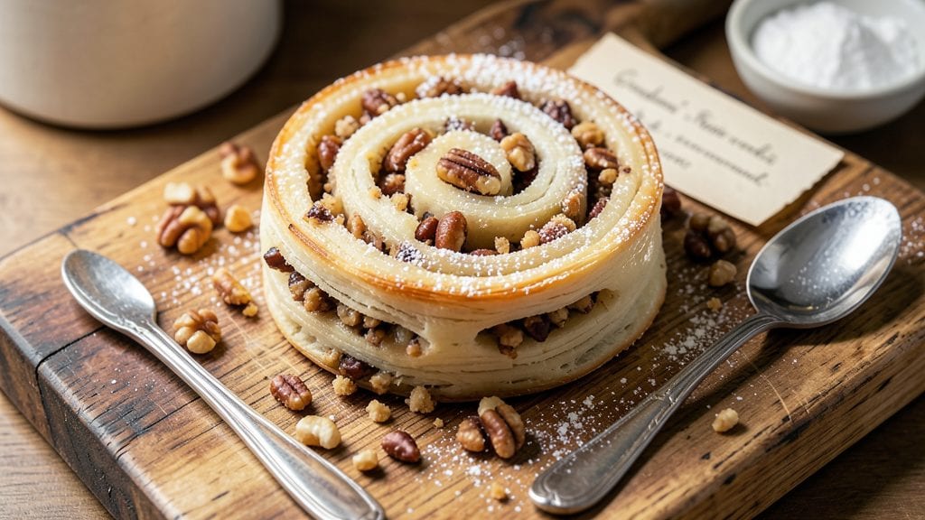 Grandma's Nut Roll Recipe: Buttery Swirls and Crunchy Cornmeal Topping