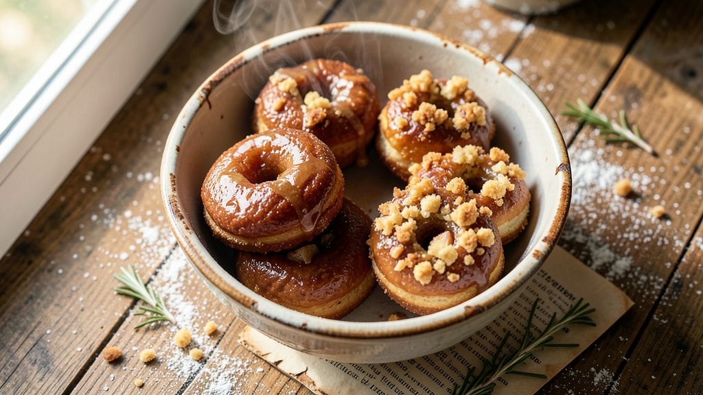 Grandma's Old Fashioned Apple Cider Donuts Recipe: Warm Spiced Cinnamon Bites With Caramel Drizzle
