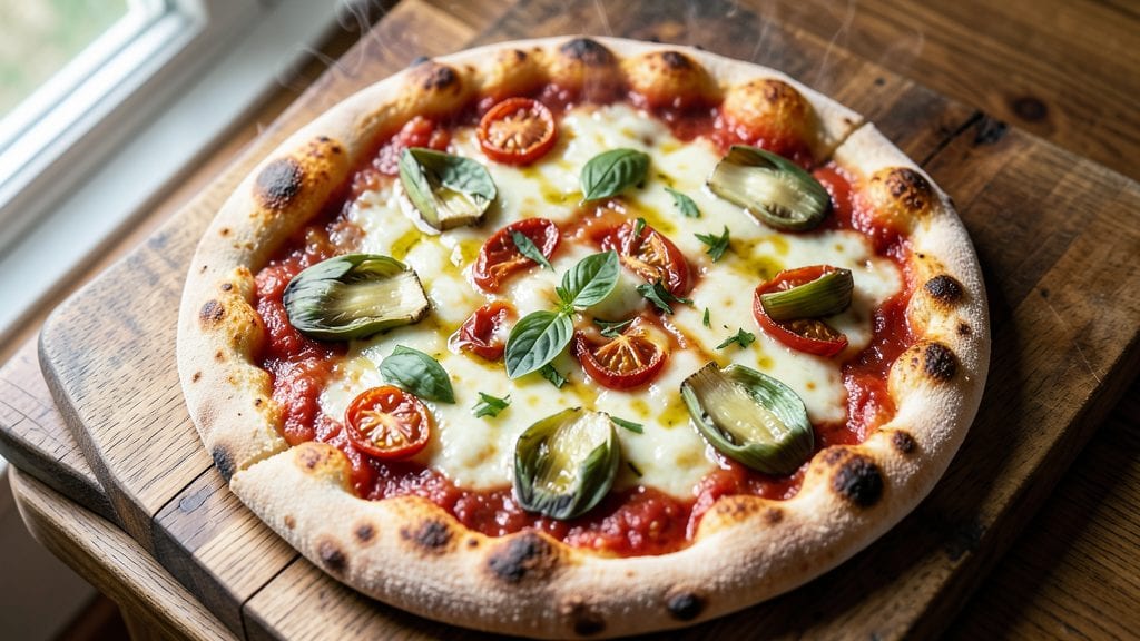 Pizza With Artichoke Hearts Recipe: Briny Bite and Melty Cheese Harmony